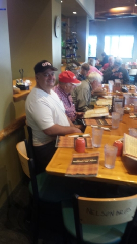 Veterans Eating Lunch Together After a Fishing Trip